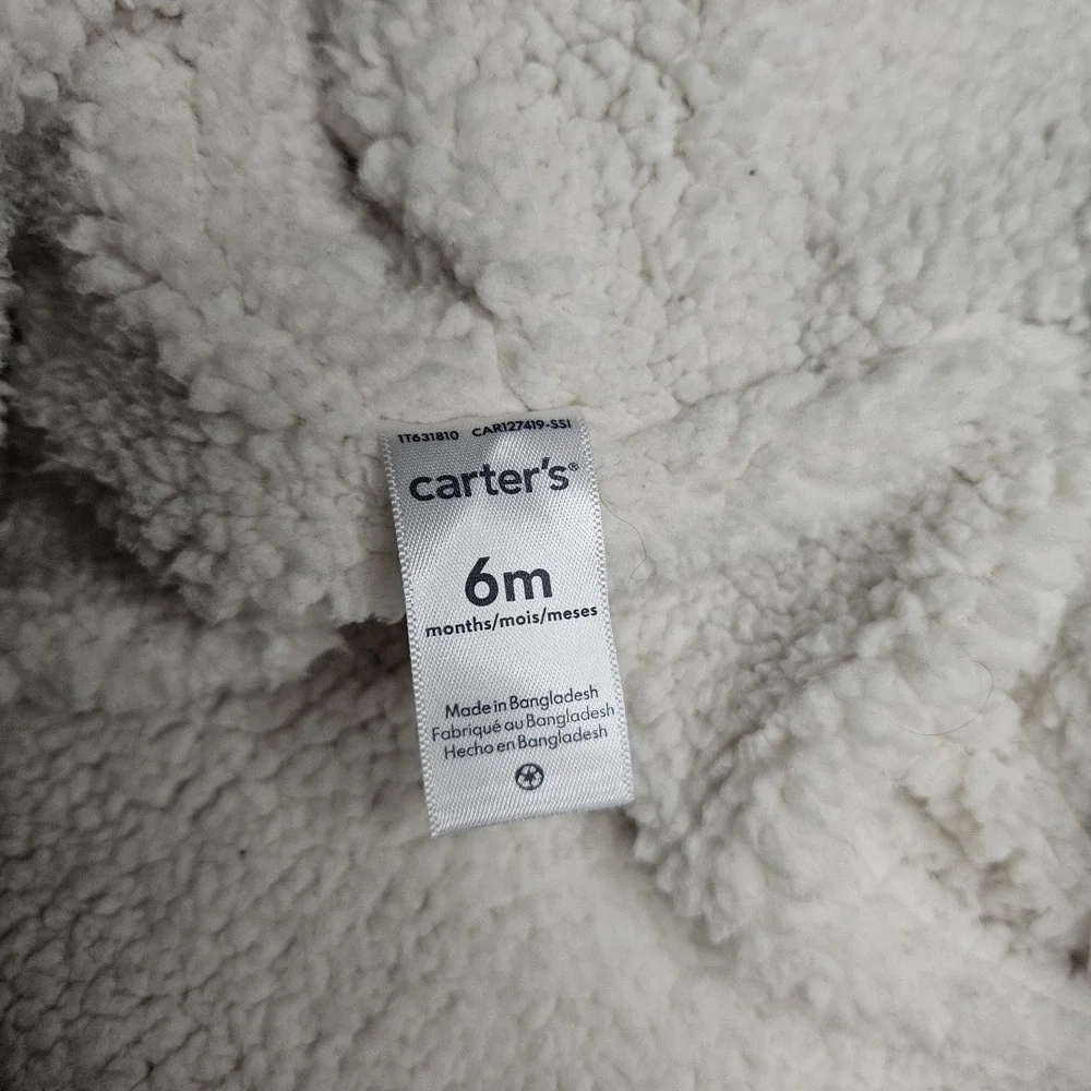 Carters‎ Baby Coat 6 Months Pink Hooded Knit Sherpa Lined Ears Jacket Sweater